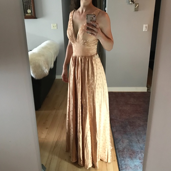 Gold Polka Dot Dress NWOT - Picture 4 of 9